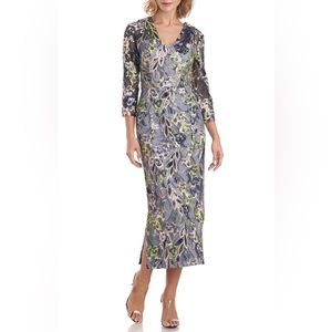 NET JS Collections embroidered midi dress